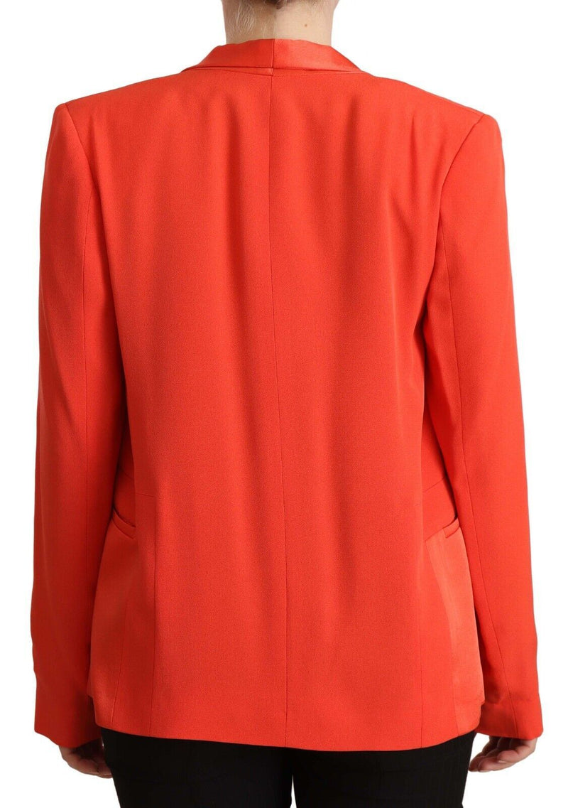 Elegant Orange Overcoat Long Sleeves Jacket CO|TE