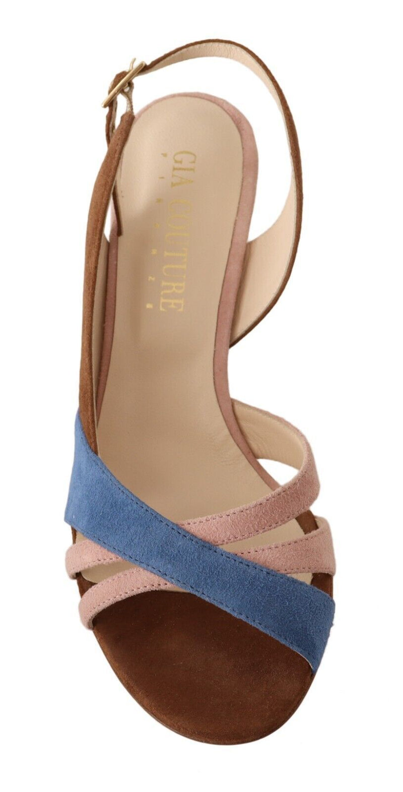 Chic Multicolor Suede Slingback Heel Sandals GIA COUTURE