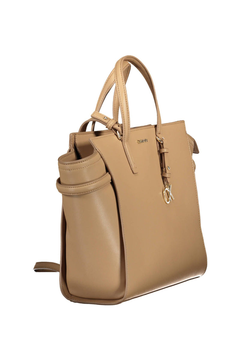 Beige Polyester Women Handbag Calvin Klein