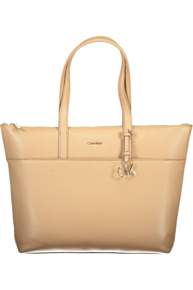 Beige Polyester Women Handbag Calvin Klein