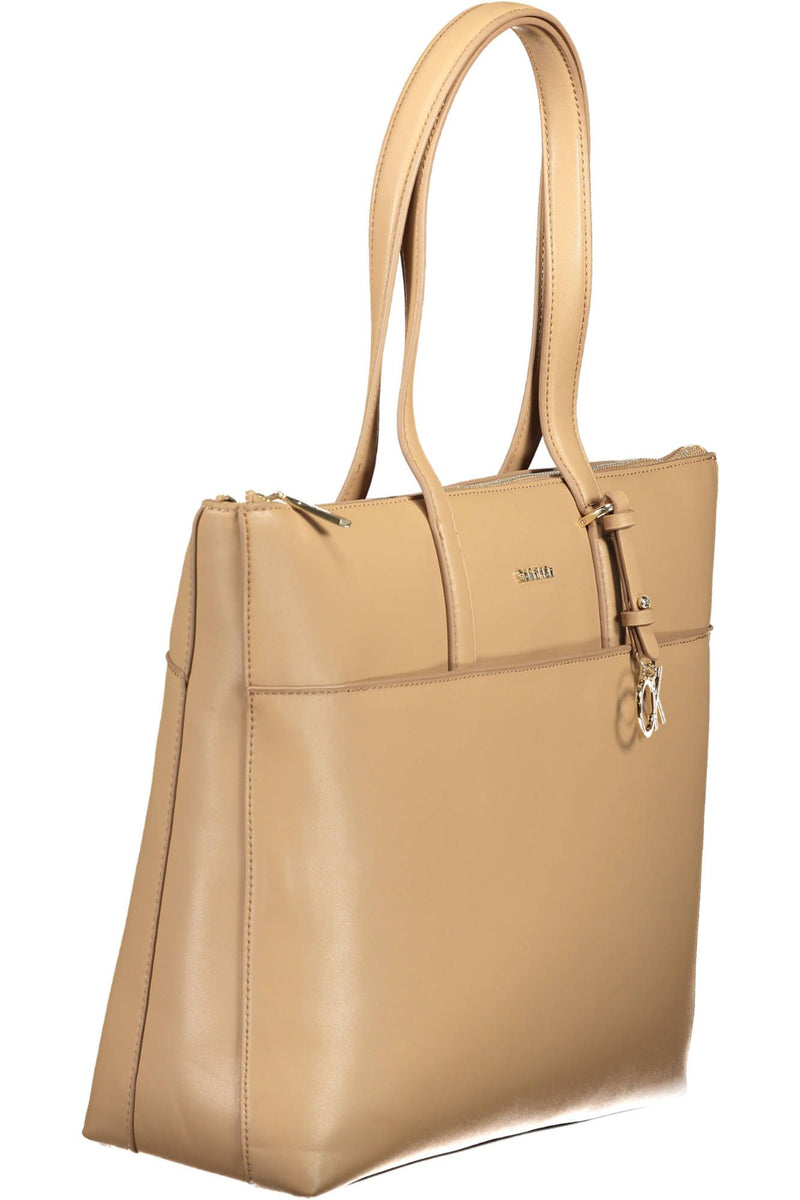 Beige Polyester Women Handbag Calvin Klein