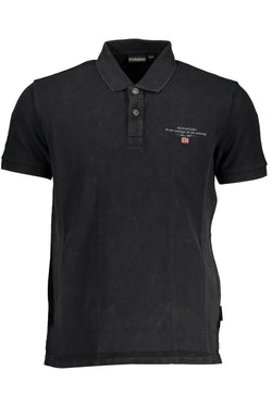 Classic Black Embroidered Polo Shirt Napapijri