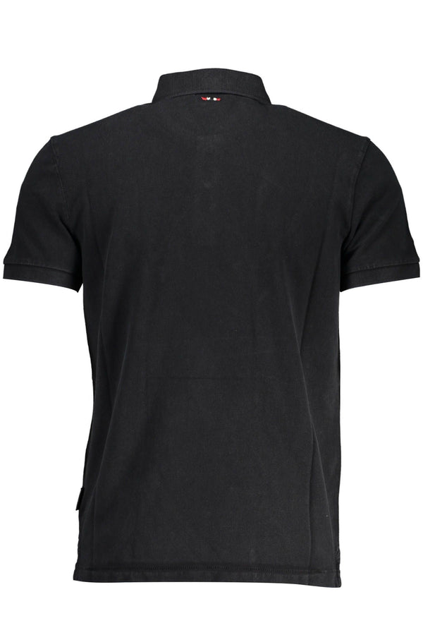 Classic Black Embroidered Polo Shirt Napapijri