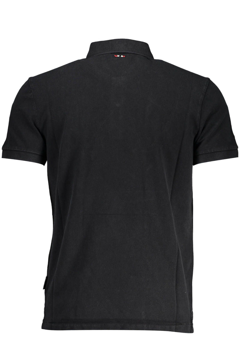 Classic Black Embroidered Polo Shirt Napapijri