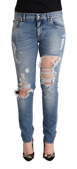 Chic Distressed Denim Skinny Jeans Dolce & Gabbana