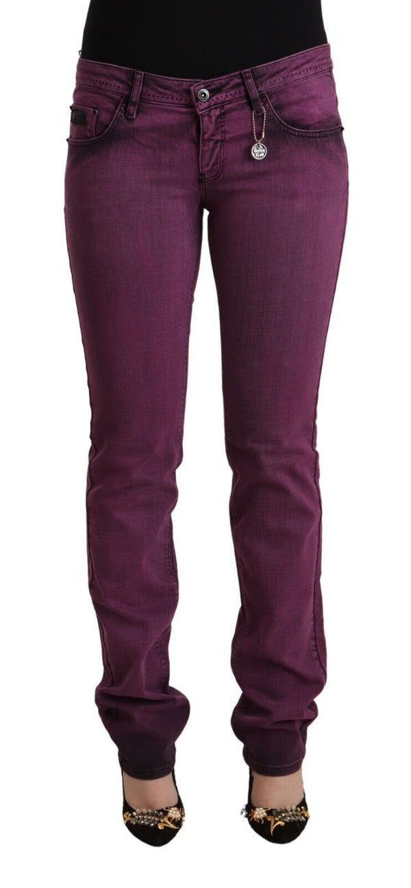 Elegant Purple Slim Fit Denim Jeans Costume National