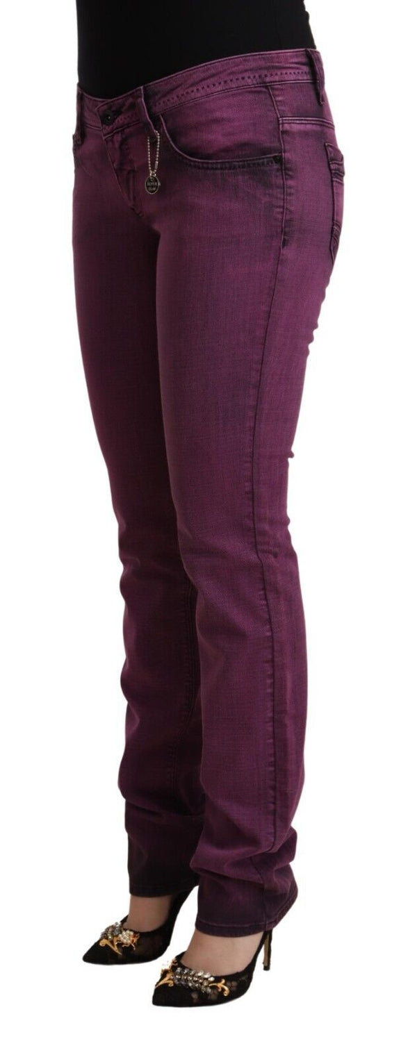 Elegant Purple Slim Fit Denim Jeans Costume National