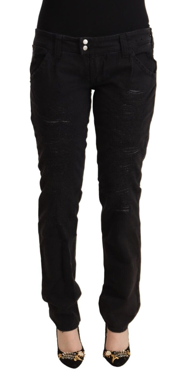 Chic Low Waist Black Slim Fit Jeans CYCLE