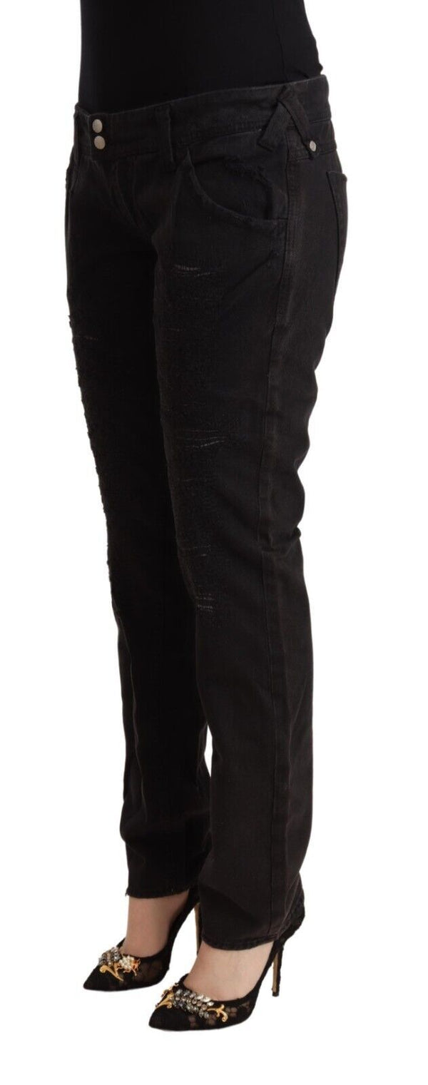 Chic Low Waist Black Slim Fit Jeans CYCLE