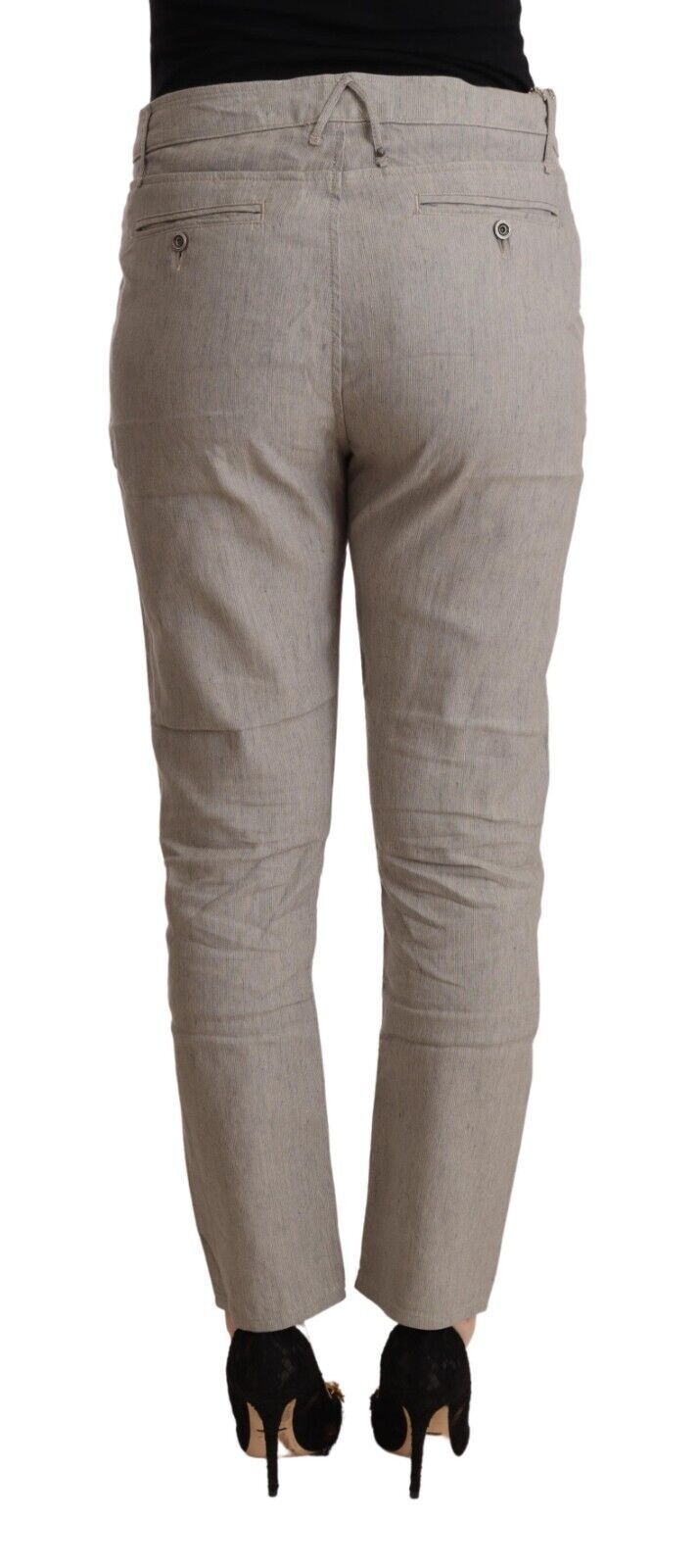 Elegant Light Grey Tapered Linen Pants CYCLE