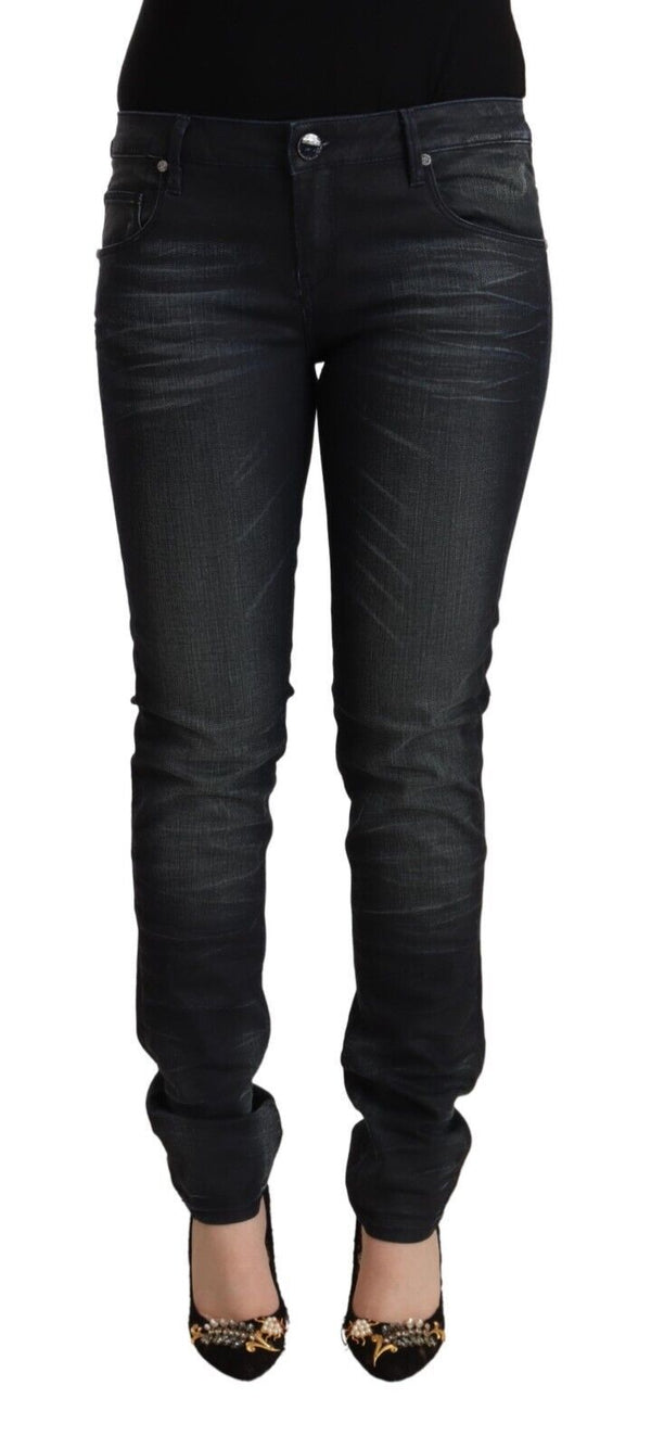 Sleek Black Washed Slim Fit Jeans Acht