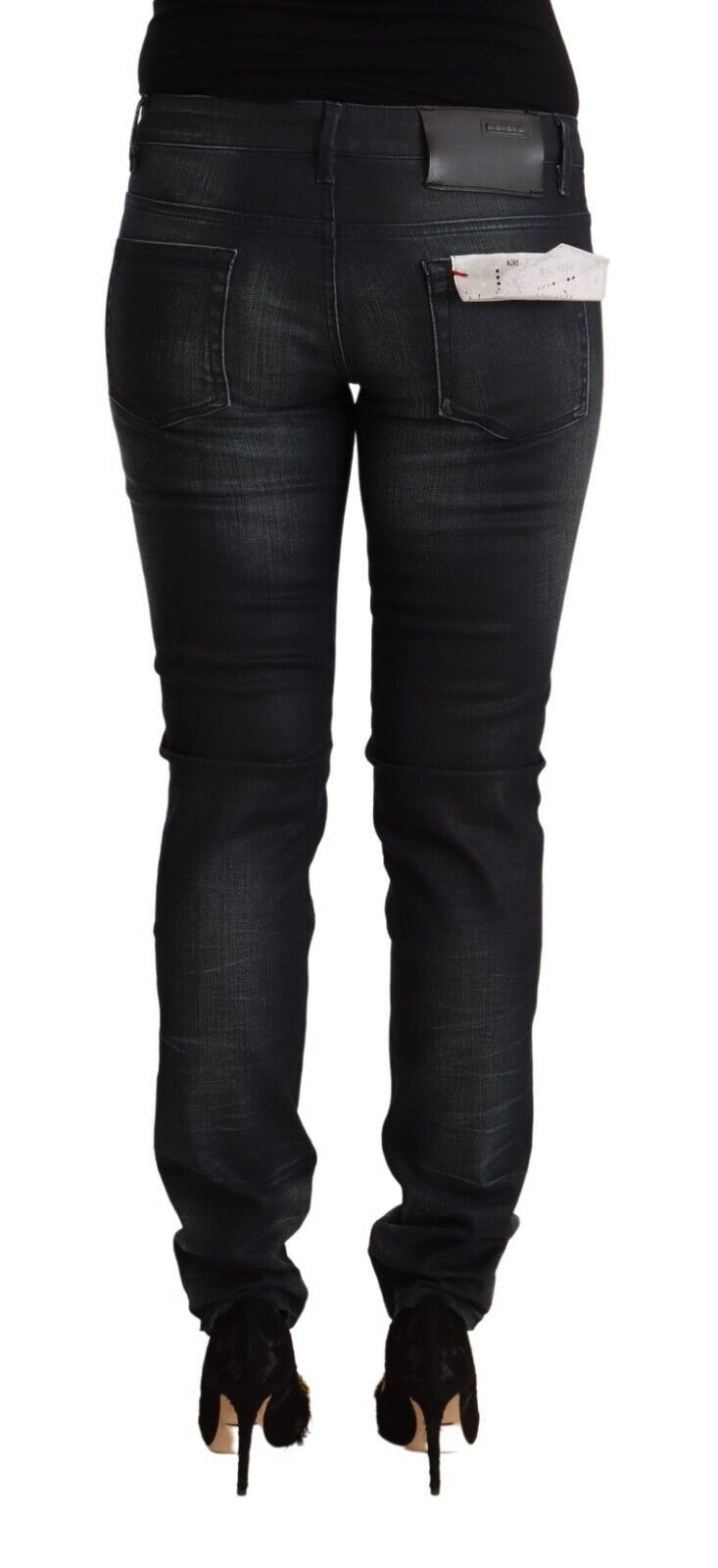 Sleek Black Washed Slim Fit Jeans Acht