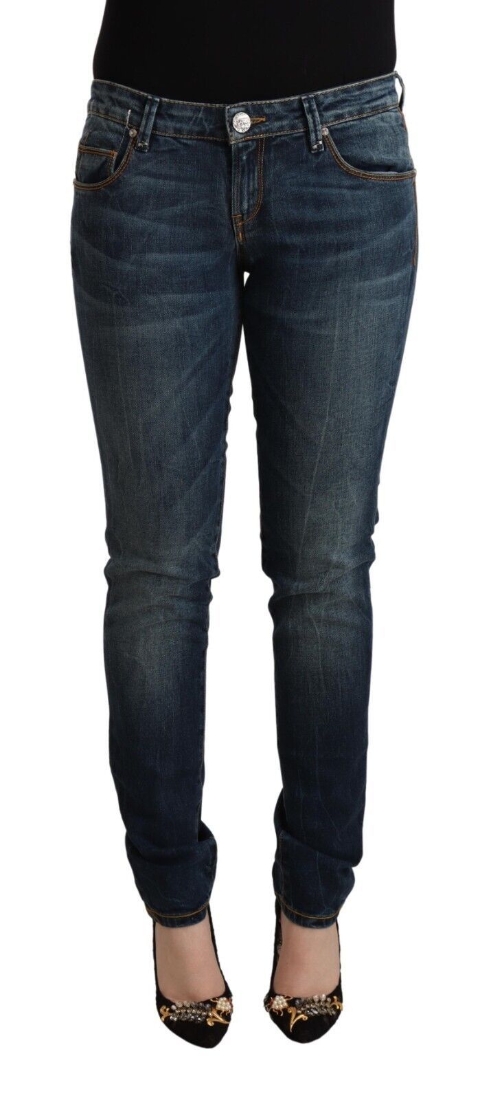 Elegant Slim Fit Low Waist Denim Jeans Acht