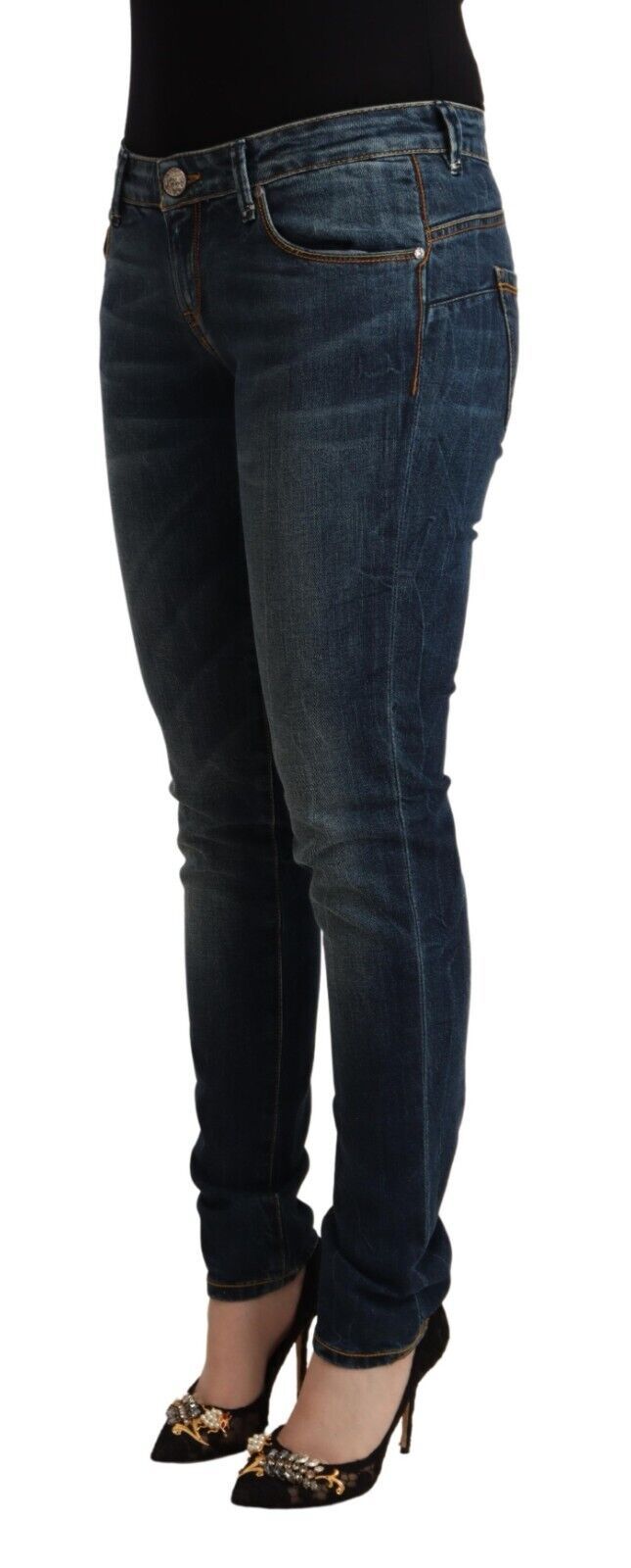 Elegant Slim Fit Low Waist Denim Jeans Acht