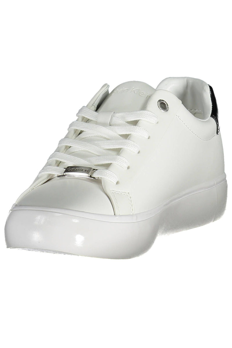 White Leather Women Sneaker Calvin Klein