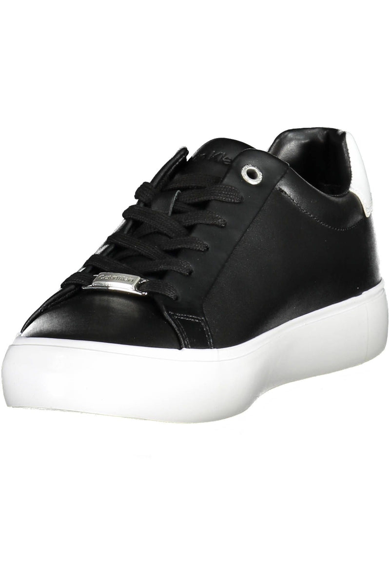 Black Leather Women Sneaker Calvin Klein