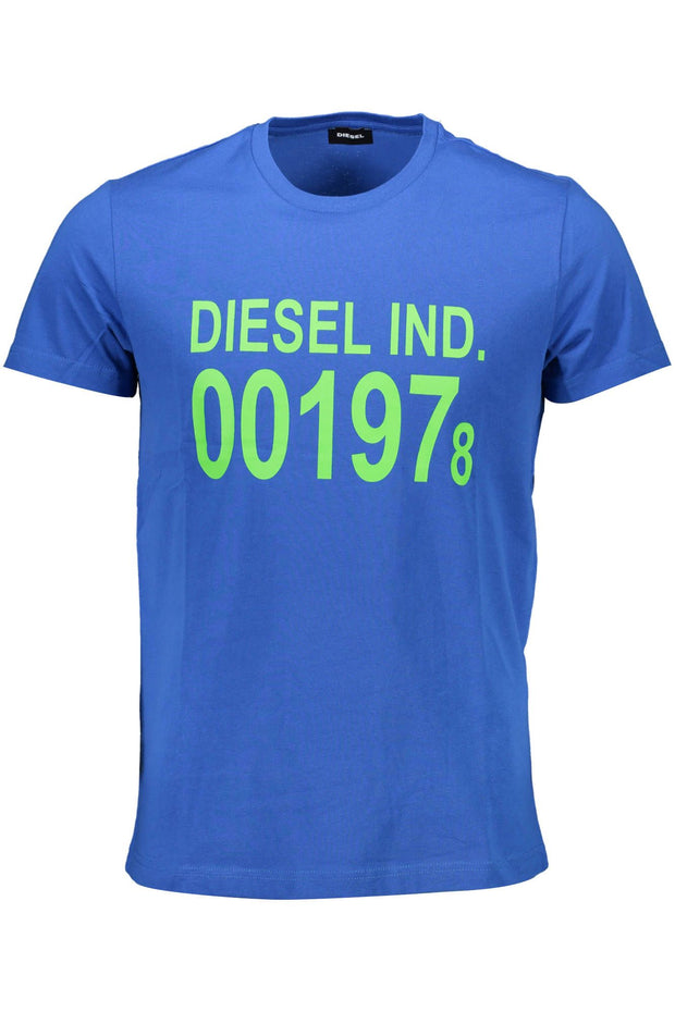 Blue Cotton Men T-Shirt Diesel