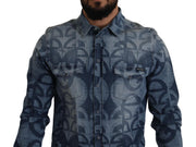 Elegant Slim Fit Casual Blue Men's Shirt Dolce & Gabbana