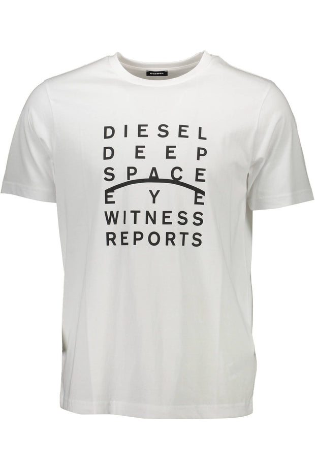 White Cotton Men T-Shirt Diesel