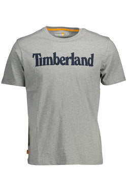 Gray Cotton Men T-Shirt Timberland