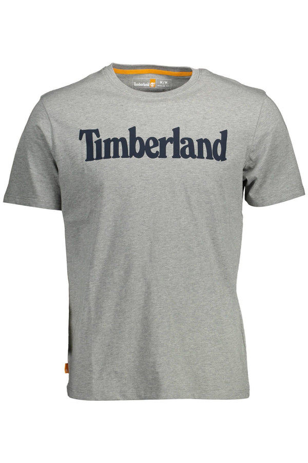 Gray Cotton Men T-Shirt Timberland