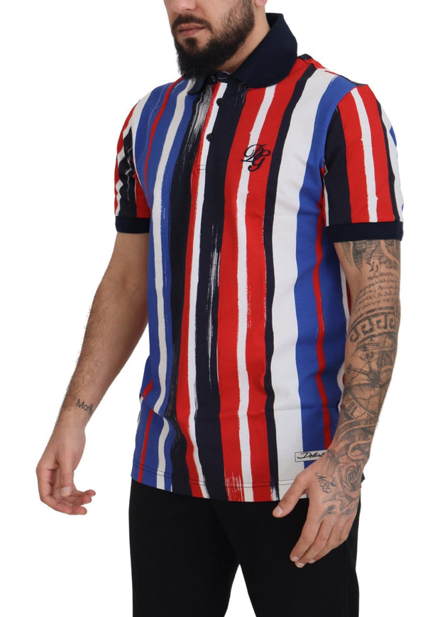 Elegant Striped Cotton Polo T-shirt Dolce & Gabbana