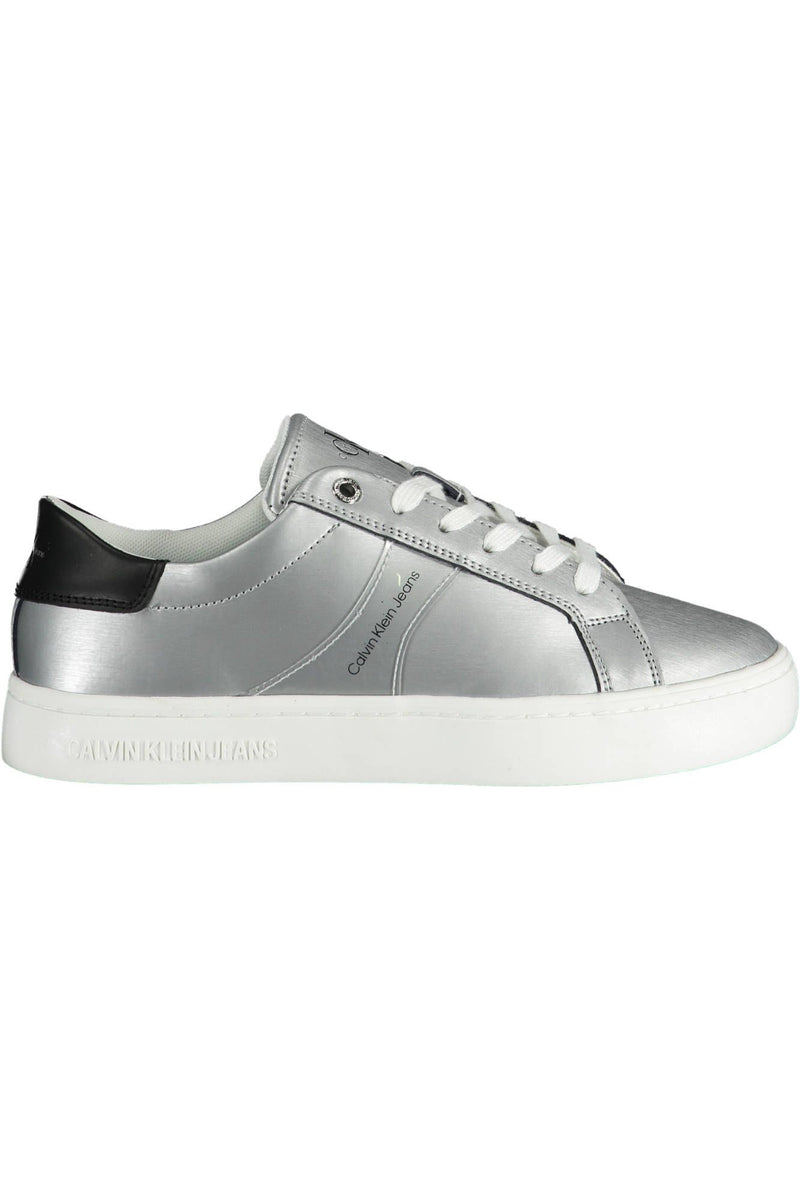 Silver Cotton Women Sneaker Calvin Klein