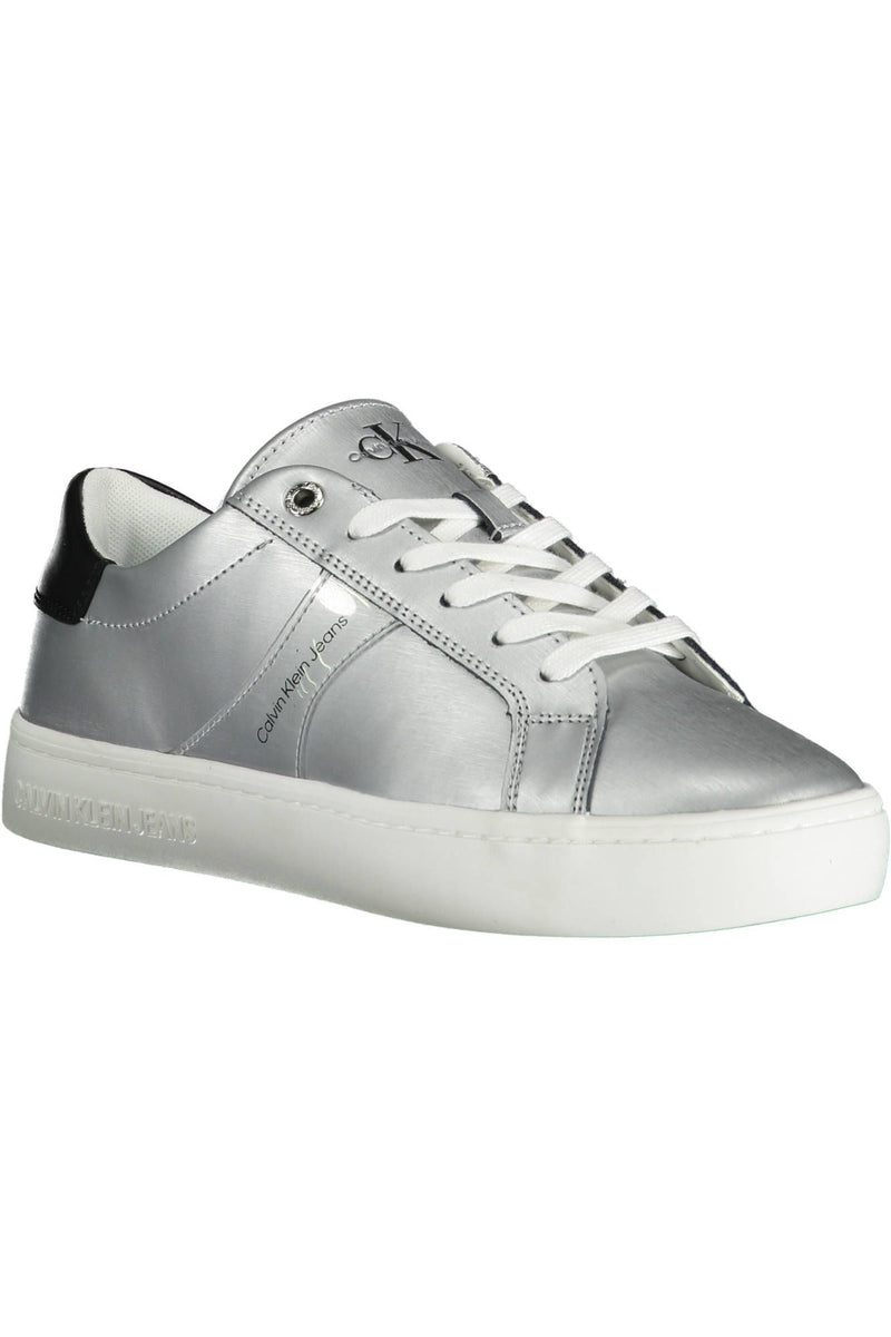 Silver Cotton Women Sneaker Calvin Klein