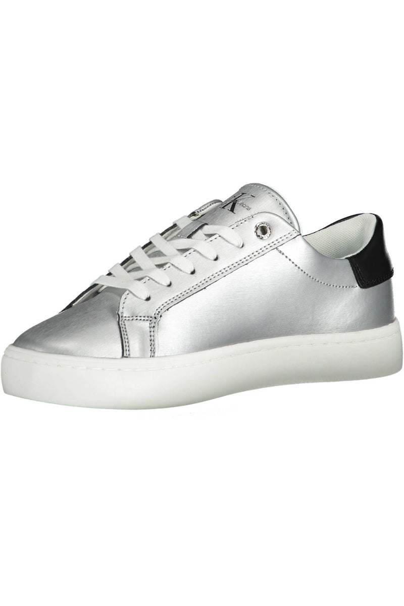 Silver Cotton Women Sneaker Calvin Klein