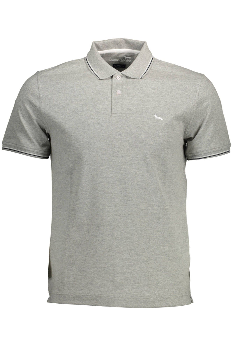 Gray Cotton Men Polo Shirt Harmont & Blaine