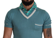 Elegant Silk Polo Tee with Boat Collar Print Dolce & Gabbana