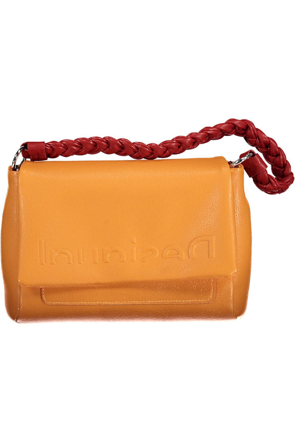 Chic Orange Shoulder Bag with Contrasting Details Desigual