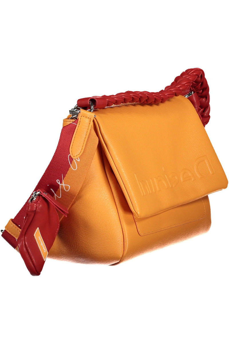 Chic Orange Shoulder Bag with Contrasting Details Desigual