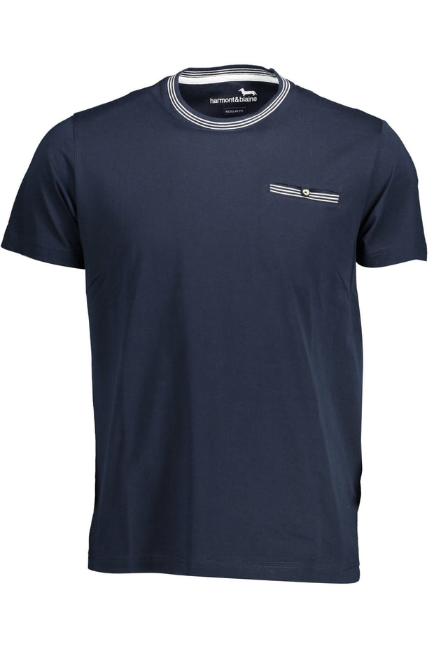 Blue Cotton Men T-Shirt Harmont & Blaine