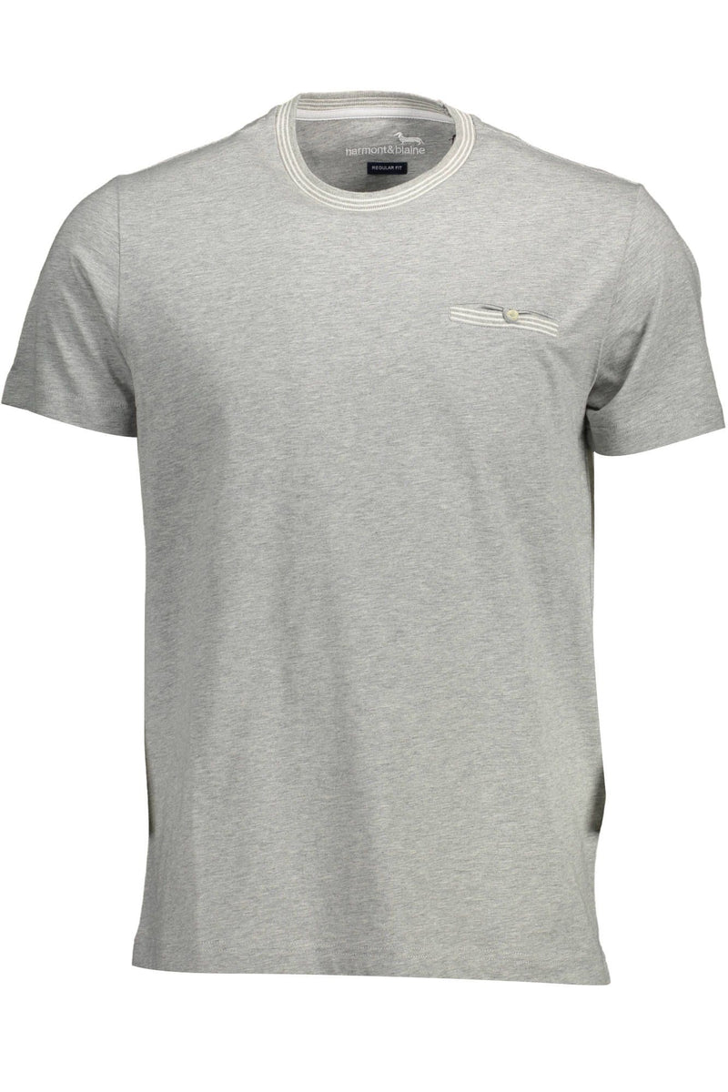 Gray Cotton Men T-Shirt Harmont & Blaine