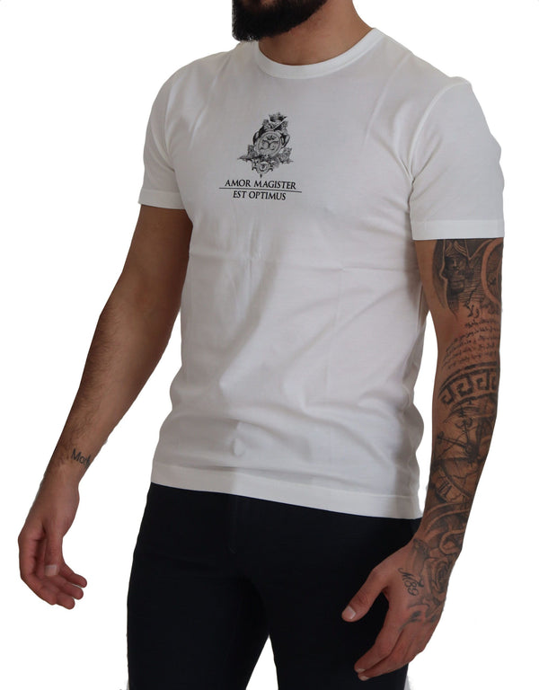 Chic White Logo Print Cotton Tee Dolce & Gabbana