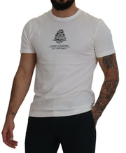 Chic White Logo Print Cotton Tee Dolce & Gabbana