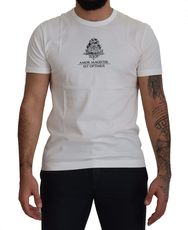 Chic White Logo Print Cotton Tee Dolce & Gabbana