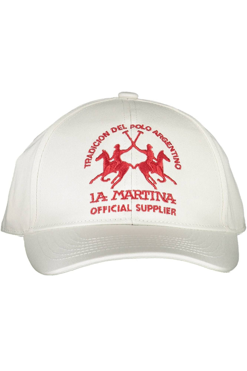 White Cotton Men Cap La Martina