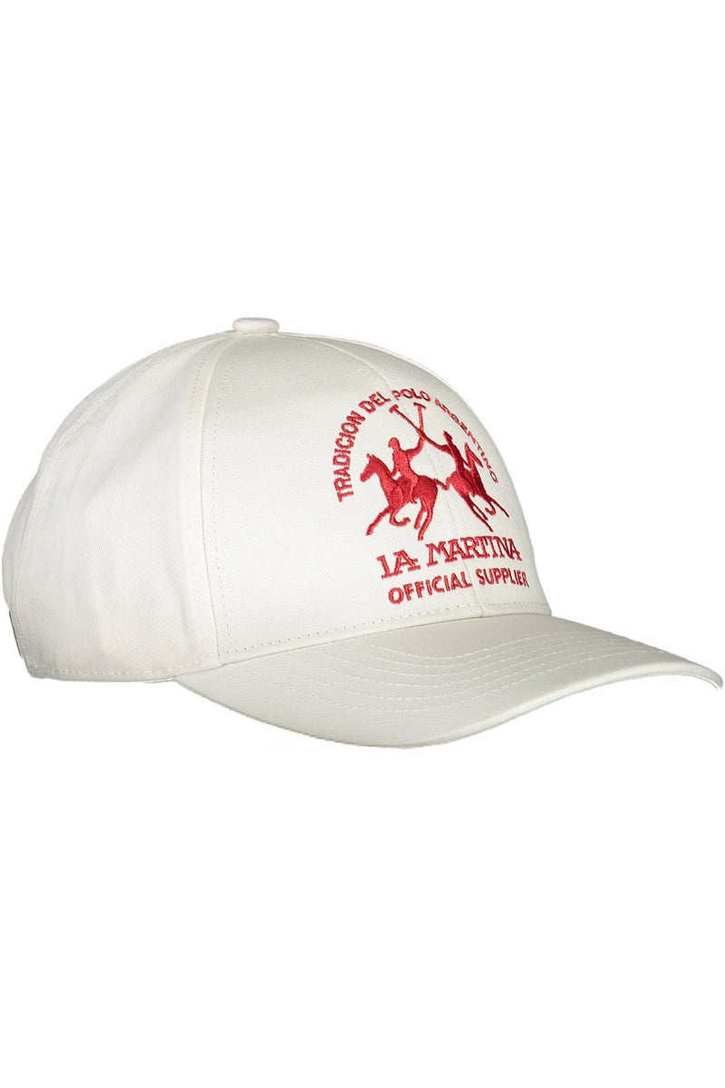 White Cotton Men Cap La Martina