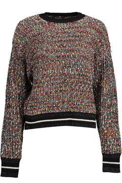 Enigmatic Black Sweater with Contrasting Details Desigual