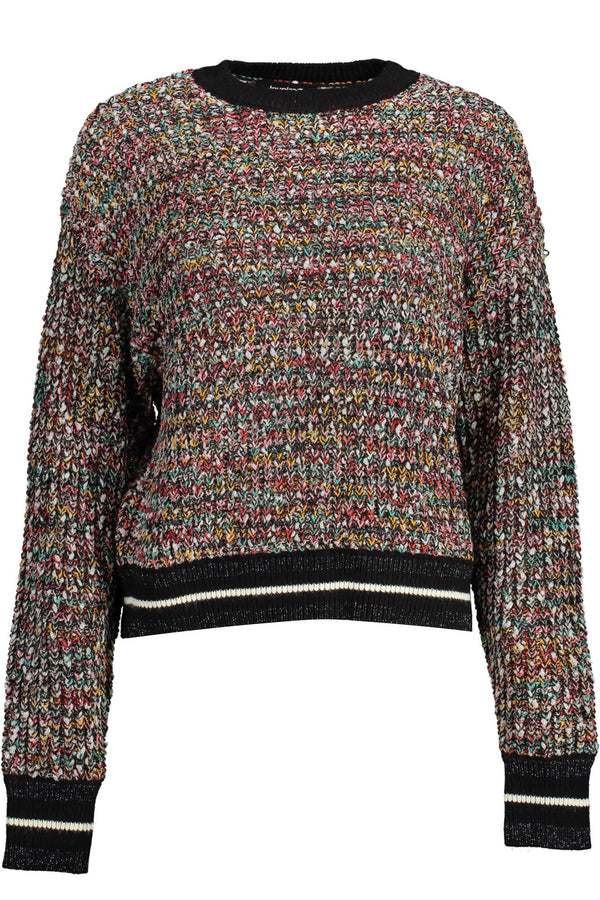 Enigmatic Black Sweater with Contrasting Details Desigual