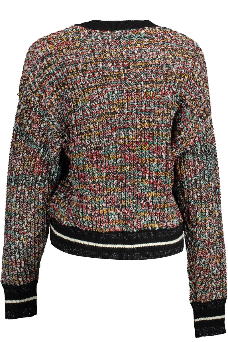 Enigmatic Black Sweater with Contrasting Details Desigual