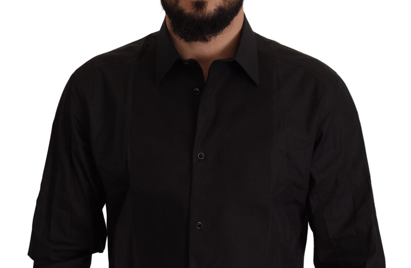 Sleek Black Tuxedo Dress Shirt - Slim Fit Dolce & Gabbana