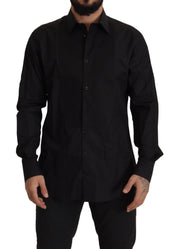 Sleek Black Tuxedo Dress Shirt - Slim Fit Dolce & Gabbana