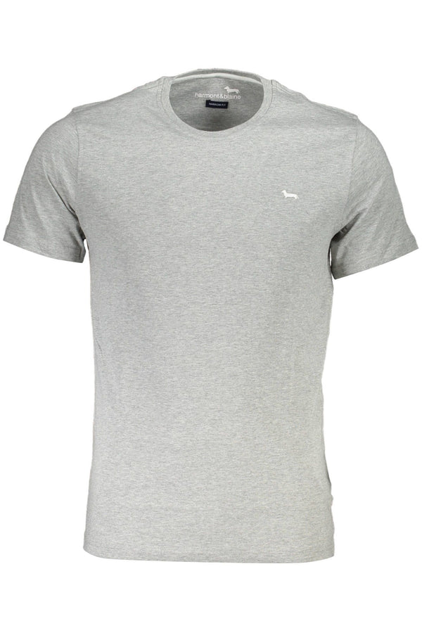 Gray Cotton Men T-Shirt Harmont & Blaine