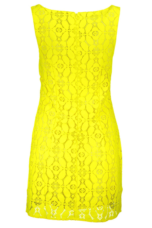 Yellow Polyester Women Sleeveless Dress Desigual