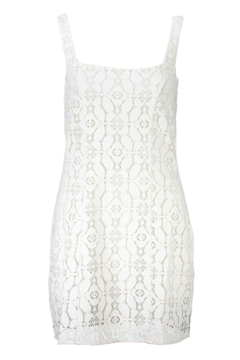 White Polyester Women Dress Desigual