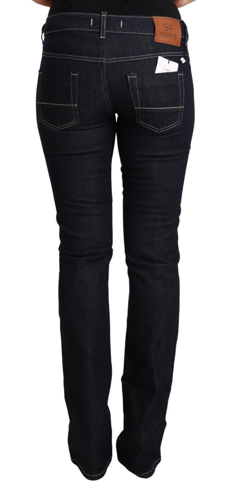 Chic Low Waist Skinny Jeans in Timeless Black GF Ferre