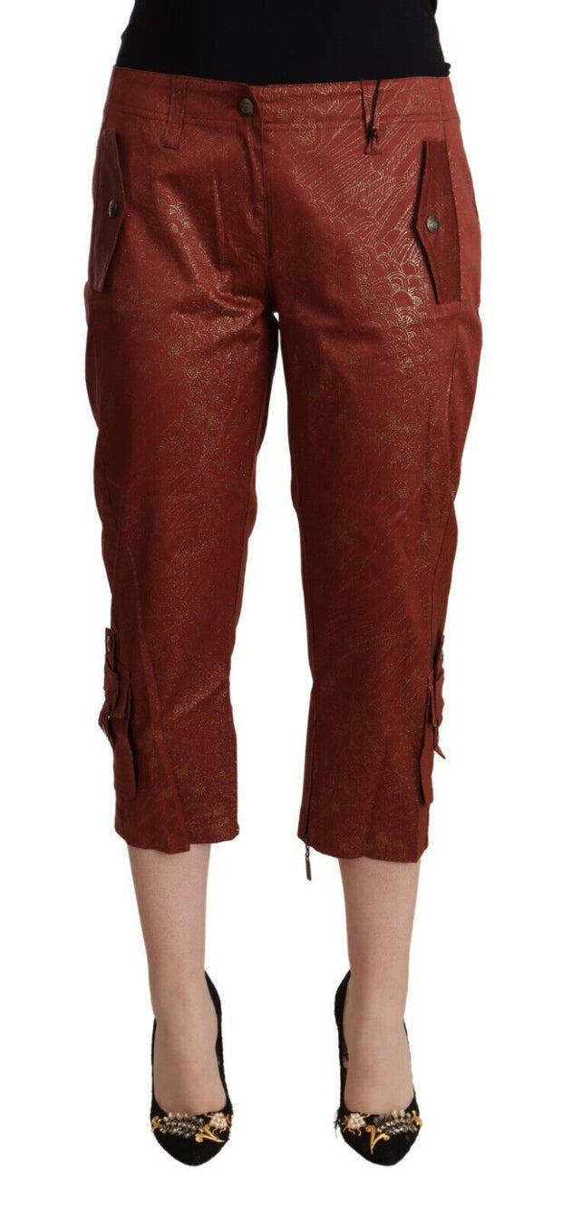 Chic Brown Cropped Cotton Pants Just Cavalli